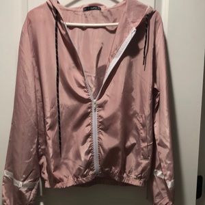 Zara “zaful” Collection- pink windbreaker w/ hood
